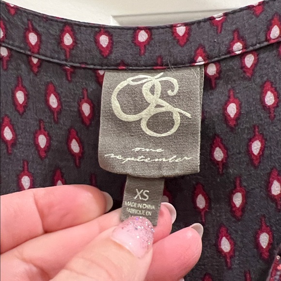 Anthropologie One September 3/4 sleeve geometric blouse size XS - Picture 2 of 5